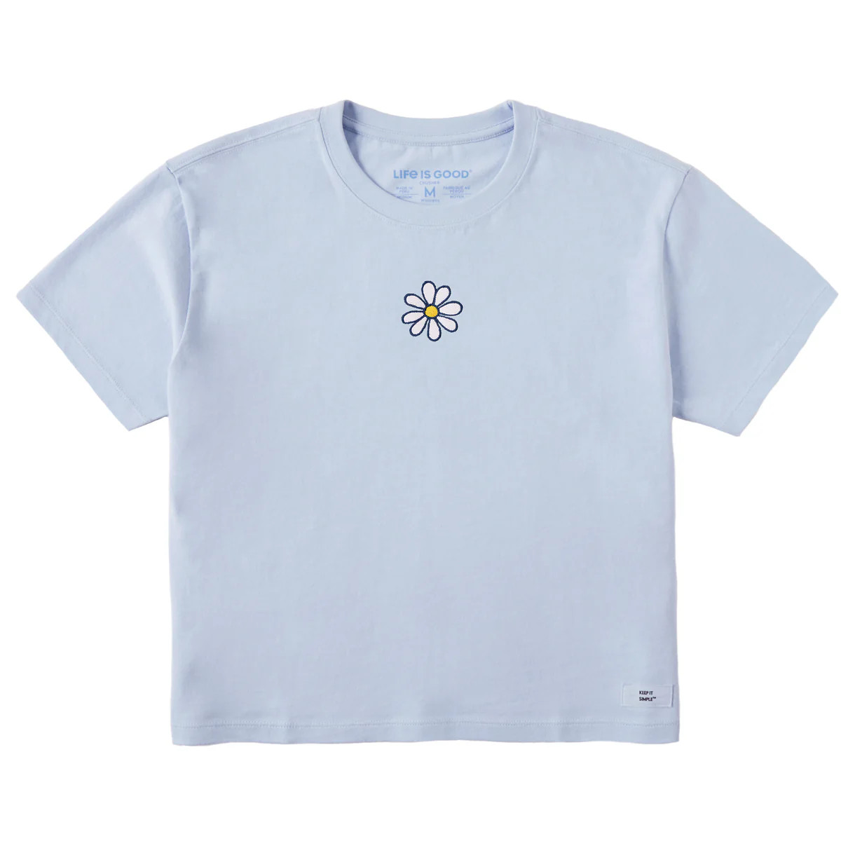 Women's Embroidered Daisy Short Sleeve Crusher Boxy Tee | Life is Good