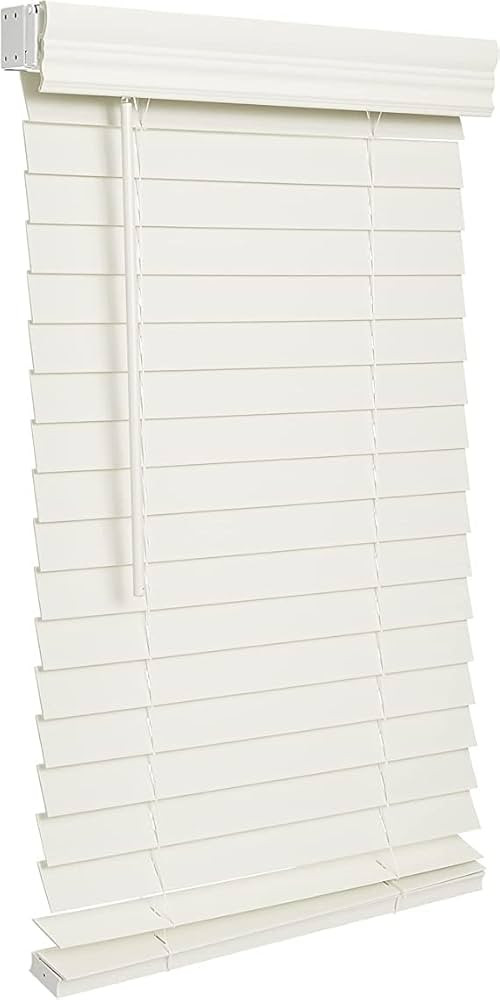 LOTUS & WINDOWARE Cordless 2" Faux Wood Blind 14.5" Wide x 72" Long, Soft White, Smooth (FCX14572... | Amazon (US)