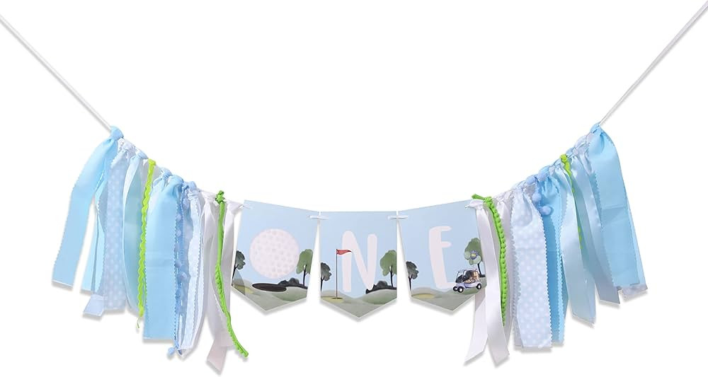 Golf High Chair Banner for 1st Birthday - First Birthday Boy High Chair ONE Banner, First Birthda... | Amazon (US)