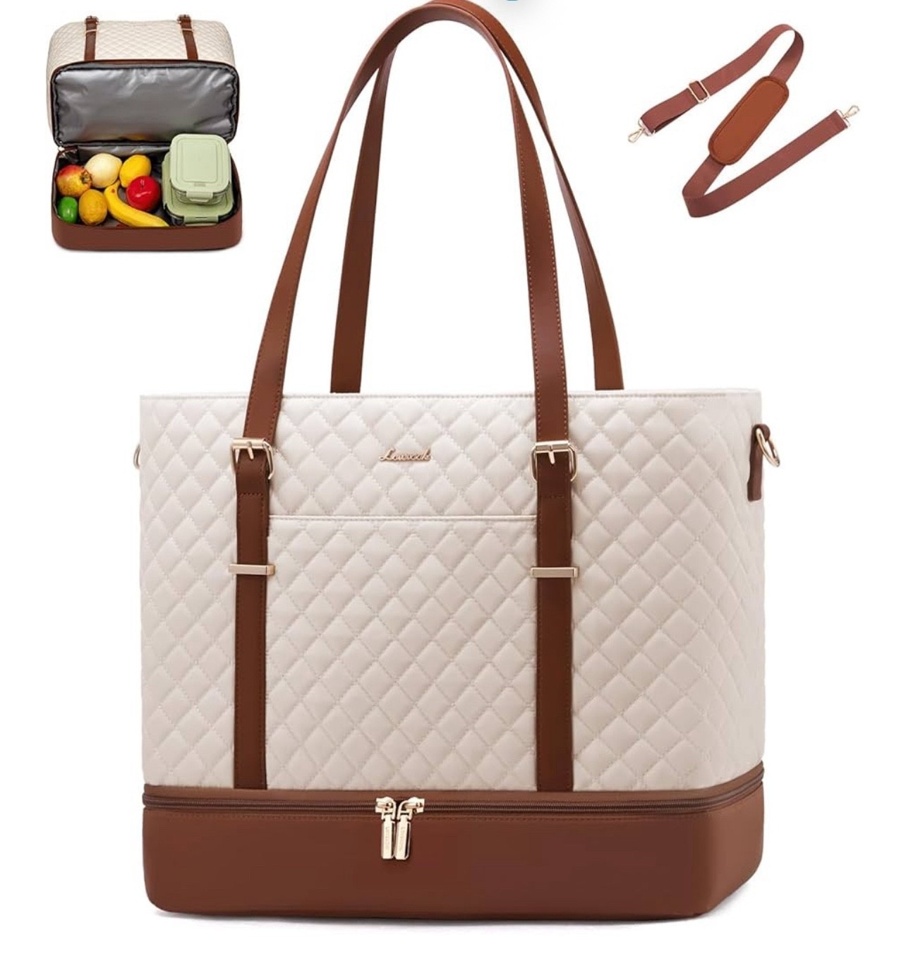 Lunch Tote Bag for Women, 15.6 Inch Laptop Work Bag With Lunch Compartment & Large Cup Holder, Lightweight Work Briefcase for Travel, Bussiness, Teacher

#LTKActive #LTKTravel #LTKStyleTip