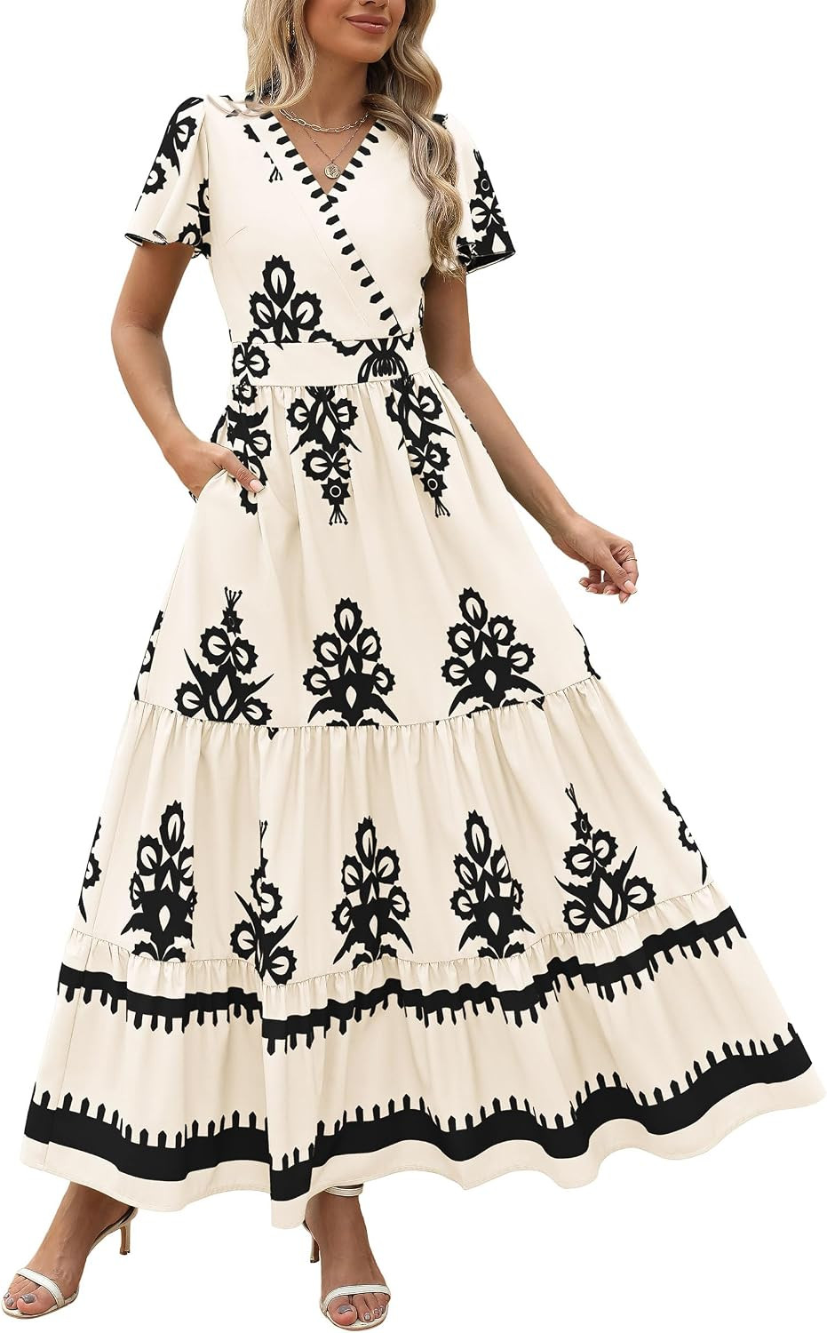 PRETTYGARDEN Womens Floral Boho Maxi Dress | Amazon (US)
