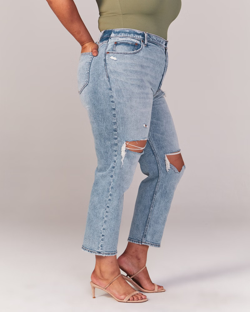 Ultra High Rise Ankle Straight Jeans | Abercrombie & Fitch (US)