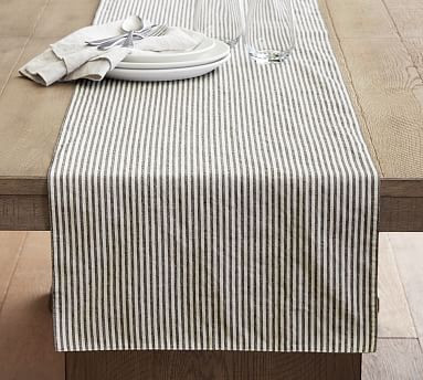 Wheaton Striped Linen/Cotton Table Runner | Pottery Barn (US)