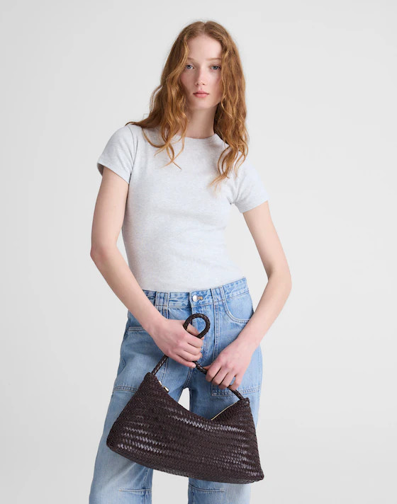 The Signature Woven Zip Top Shoulder Bag | Madewell