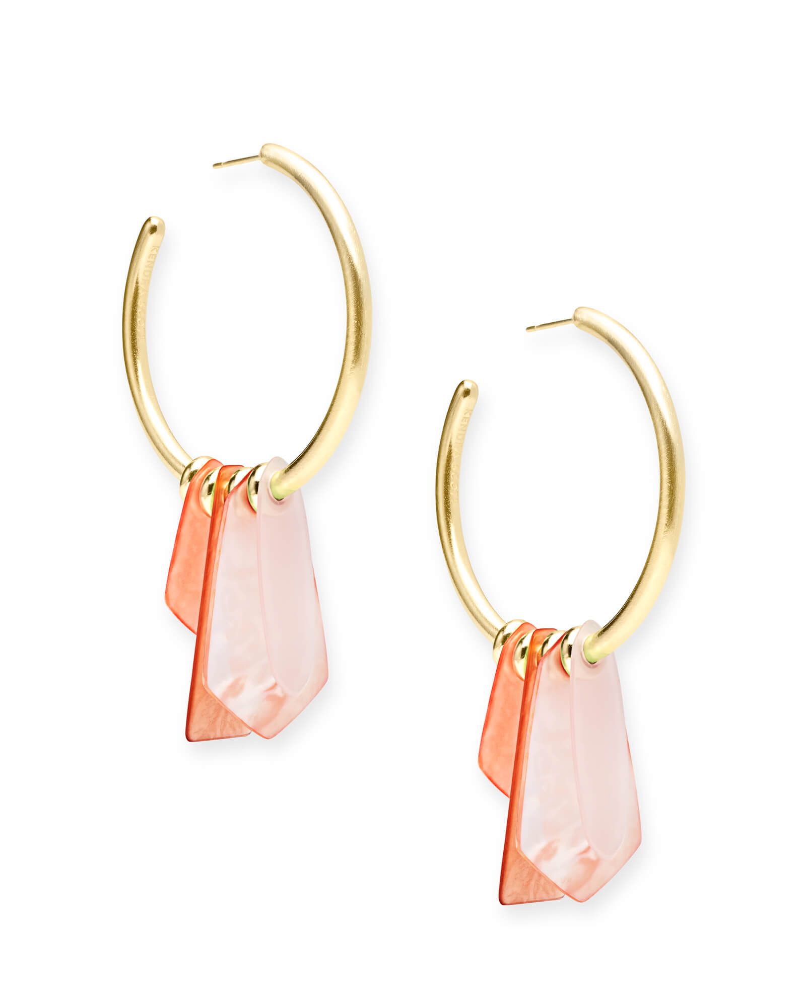 Gaby Gold Statement Earrings in Peach Mix | Kendra Scott