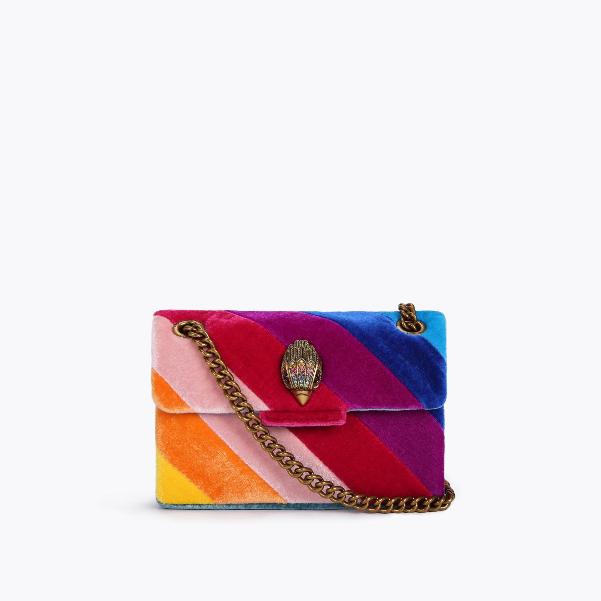 RAINBOW VELVET MINI KENSINGTON BAG by KURT GEIGER LONDON | Kurt Geiger (Global)