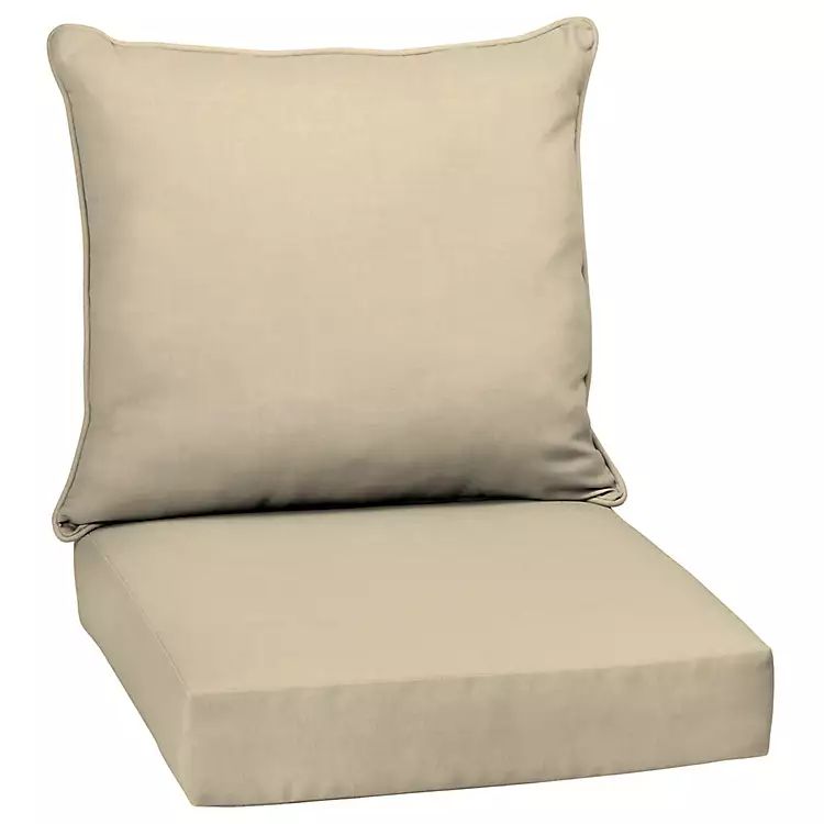 Taupe Leala Texture 2-pc Outdoor Deep Seat Cushion | Kirkland's Home