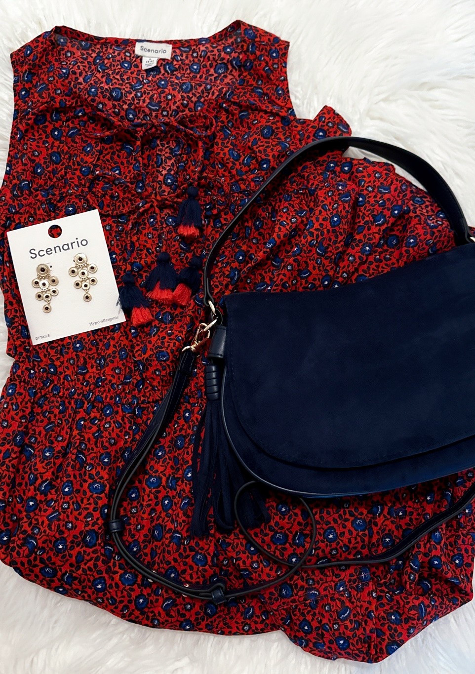 Blown Away by the New Walmart Scenario Brand! 

👜Got to start with the Navy Faux Suede Saddle Bag with Tassels- it is plush & lux! Looks like it’s 3x the price! 

👗Sleeveless Floral Tiered Midi Dress (comes in more colors) is incredibly flattering! Love the tassel ties! Perfect for Southern Fall! Will look darling with a cardigan or jean jacket!

🍁Drop Earrings that are that great in between size. A subtle statement earring! 

I will wear with Sandals till it gets cool. Then boots or mules 

Fall Outfits Women. Fall Dress. @Walmart 

#LTKPetite

#LTKootd #LTKgrwm #LTKSeasonal