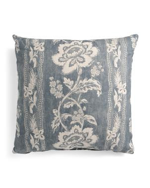 24x24 Linen And Cotton Blend Estelle Floral Oversized Pillow | TJ Maxx