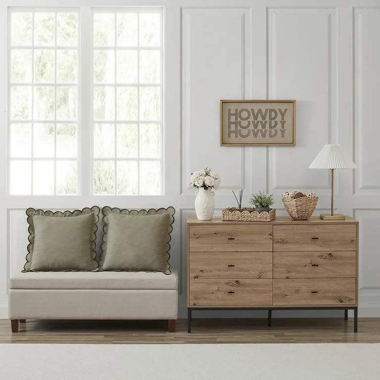 Home Decor Collection 19" x 19" Sage Green Scallop Flange Cotton-Rich Decorate Pillow | Walmart (US)