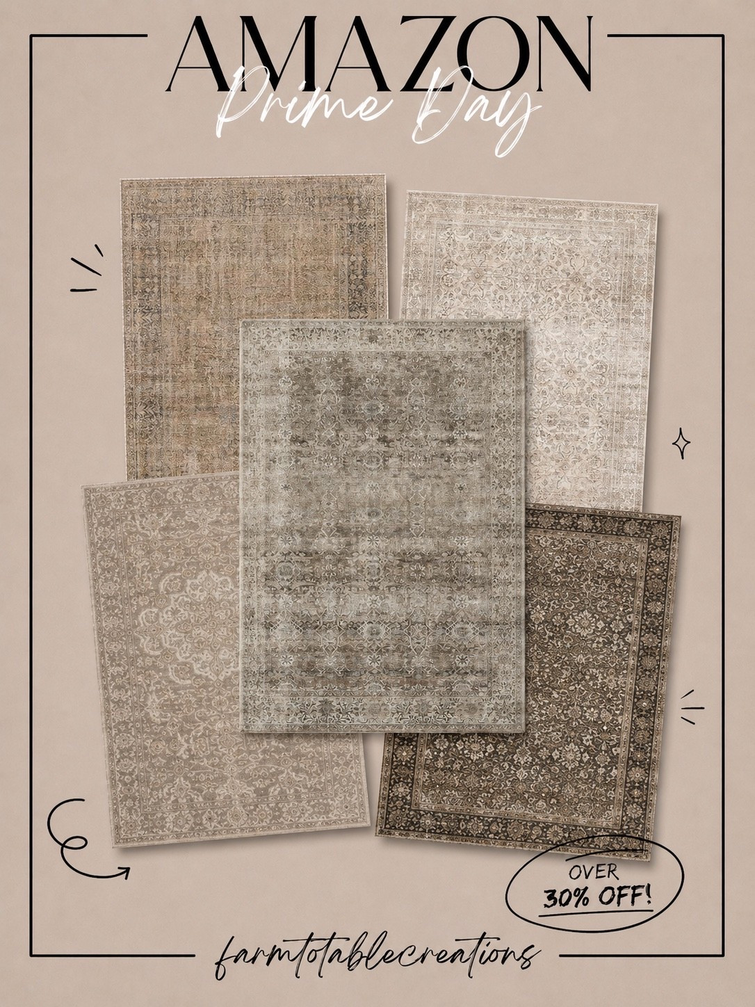 The Prime Day Rug Sale Is Here 🤍

If you’ve been waiting to refresh your space, now is the perfect time. These timeless vintage-inspired rugs are currently over 30% off and instantly add warmth, texture, and that designer-collected look to any room. From living rooms and bedrooms to entryways and dining spaces, these are the kinds of pieces that completely transform a home.

Follow @farmtotablecreations on Instagram for more cozy home finds and trending decor.

✨ Shop my favorite Amazon Prime Day rug deals linked in my LTK before they’re gone! #LTKHome #AmazonPrimeDay #PrimeDayDeals #AmazonHome #RugSale #HomeDecorFinds #InteriorInspiration #CozyHome #NeutralDecor #HomeRefresh #LTKSaleAlert

#LTKSaleAlert #LTKHome