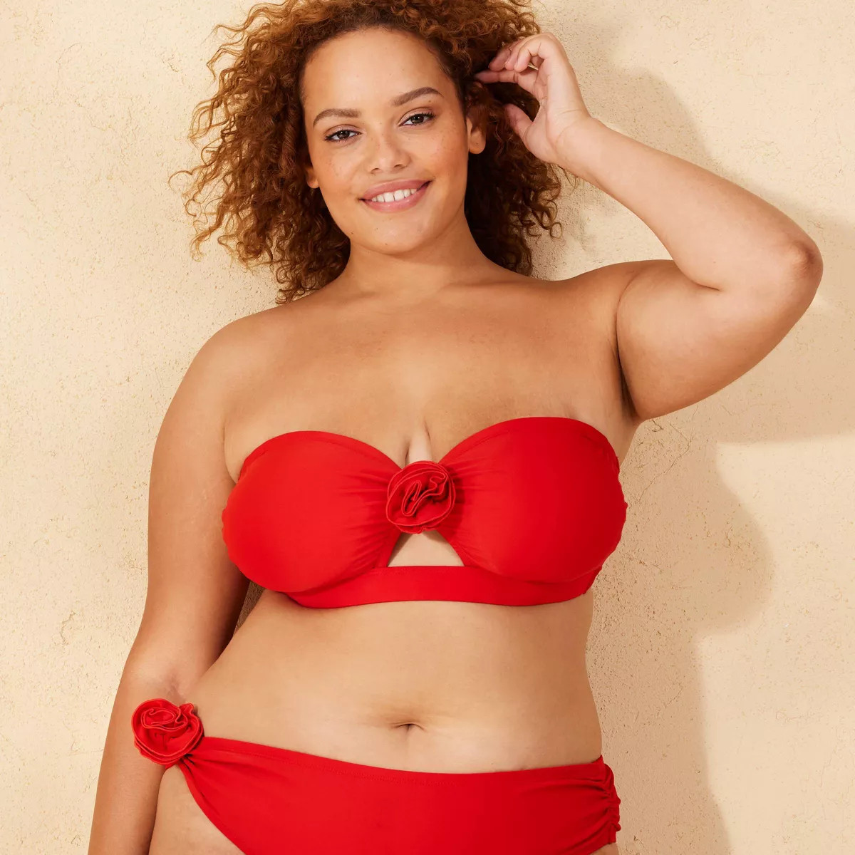 Women's Removable Rosette Bandeau Bikini Top - Wild Fable™ | Target