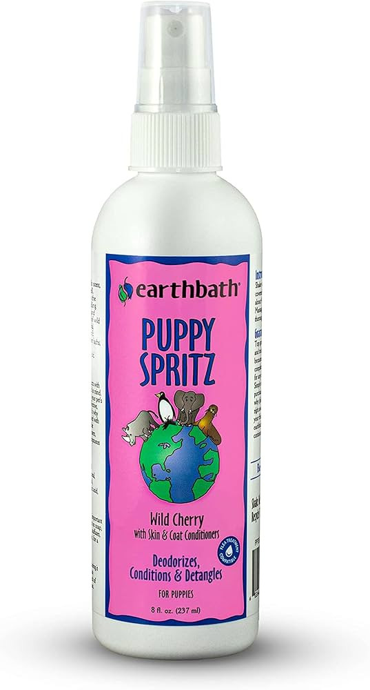 earthbath Puppy Spritz, Dog & Puppy Deodorizing Spray, Wild Cherry, 8oz – Detangles, Deodorizes... | Amazon (US)