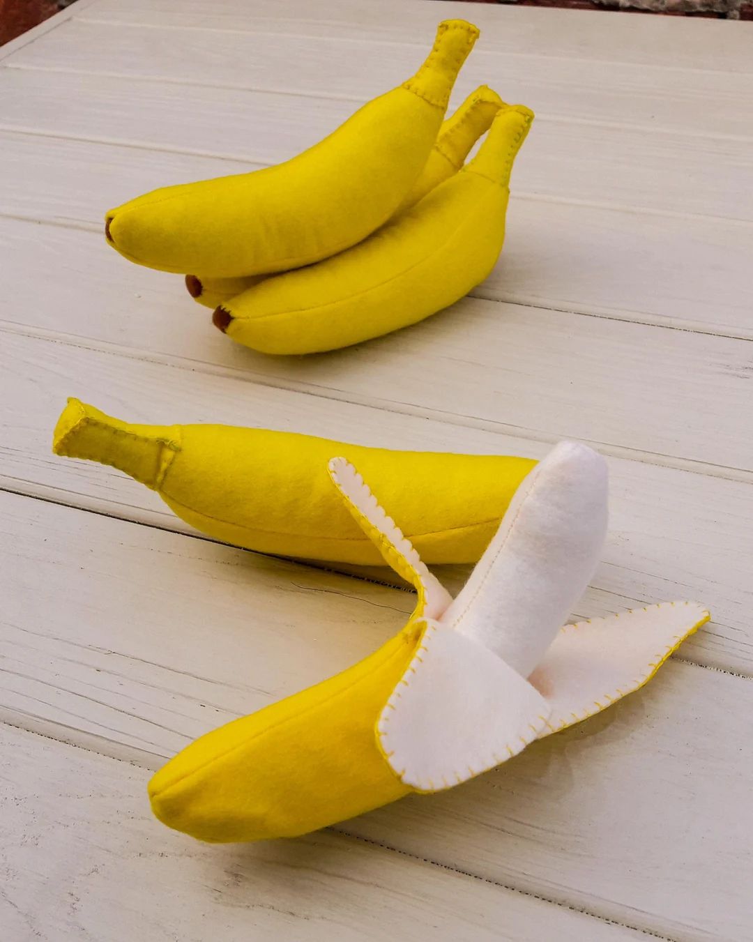 Banana felt (pretend play food, fruits vegetables set, kids kitchen, realistic fake food, plush t... | Etsy (US)