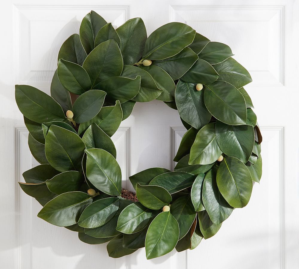 Faux Magnolia Collection, Green Multi - Wreath | Pottery Barn (US)