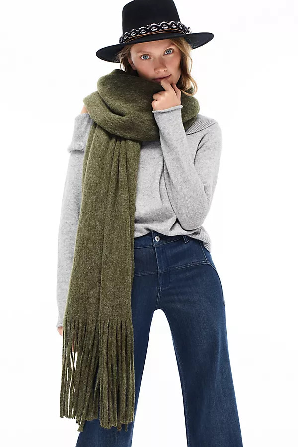 Mimi Fringed Wrap Scarf | Anthropologie (US)