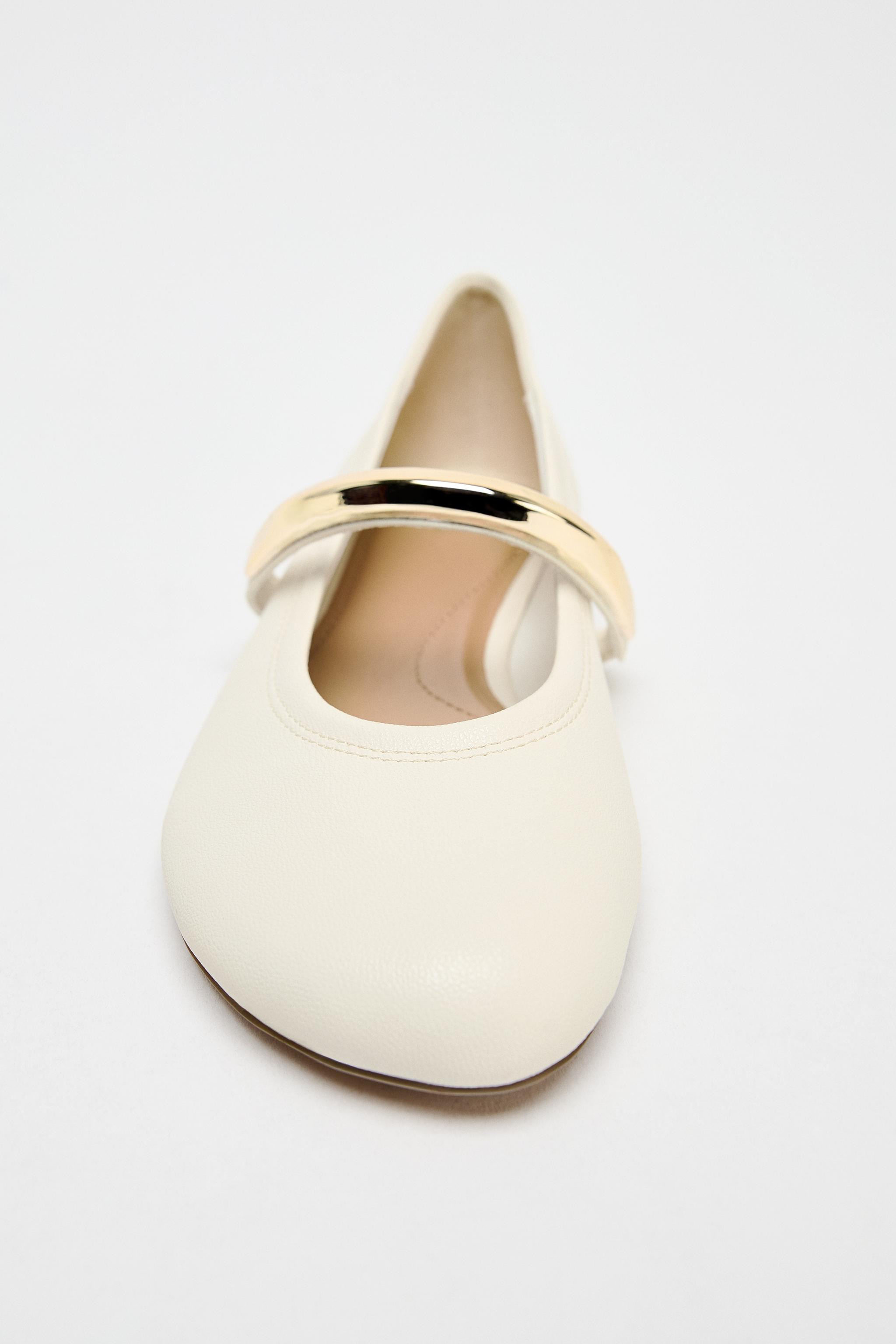 METAL STRAP BALLET FLATS | Zara US