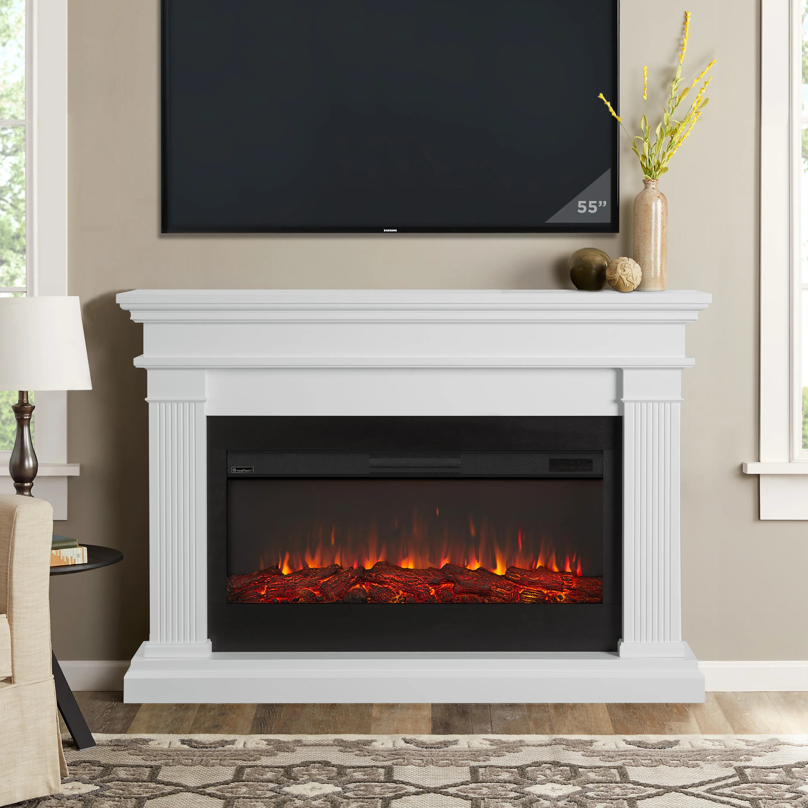 Beau 59" Landscape Electric Fireplace by Real Flame | Wayfair North America
