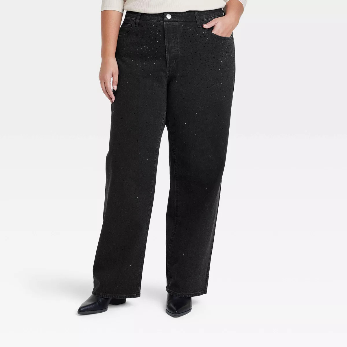 Women's High-Rise Embellished Baggy Jeans - Universal Thread™ Black | Target