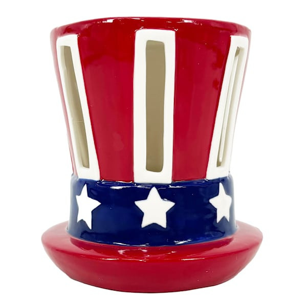 Red Ceramic Uncle Sam Hat, 5.5", sold by At Home | At Home