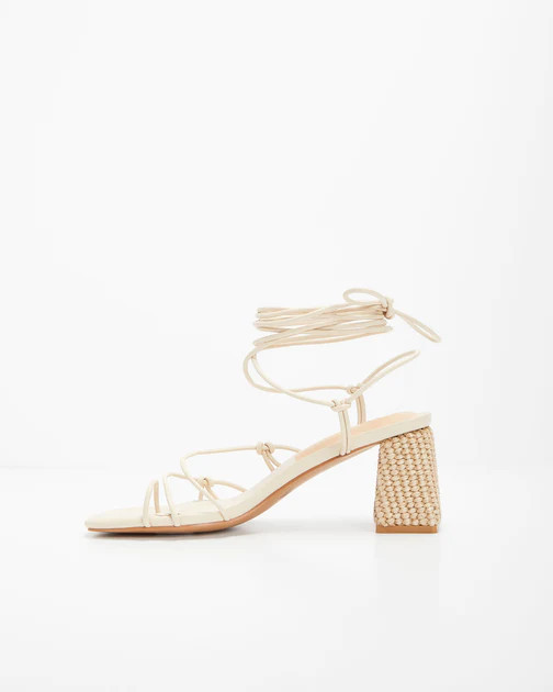 Sayara Strappy Block Heeled Sandal - Ivory | VICI