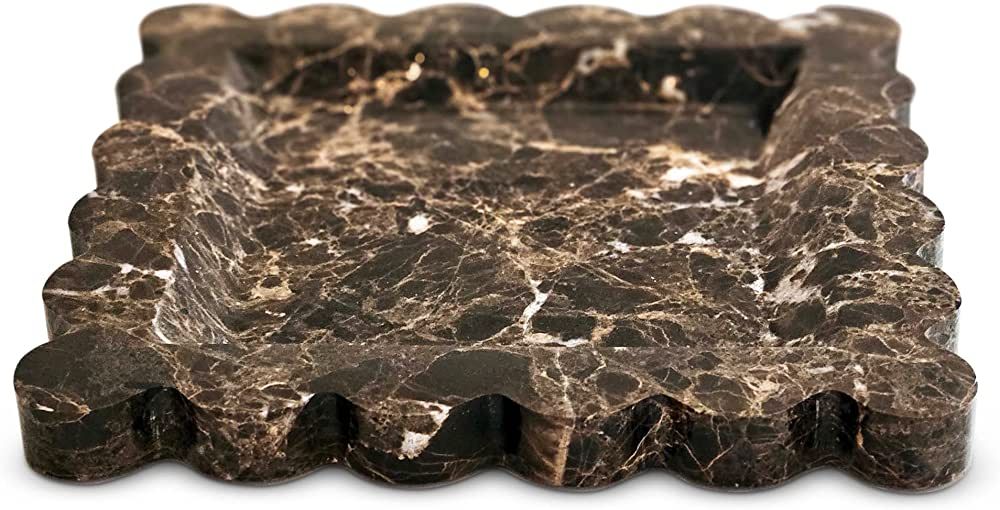 Anacua House | Scalloped Edge Marble Tray (Brown Marble) | Amazon (US)
