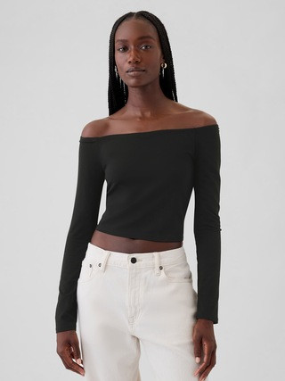 Modern Cropped Off-Shoulder T-Shirt | Gap (US)