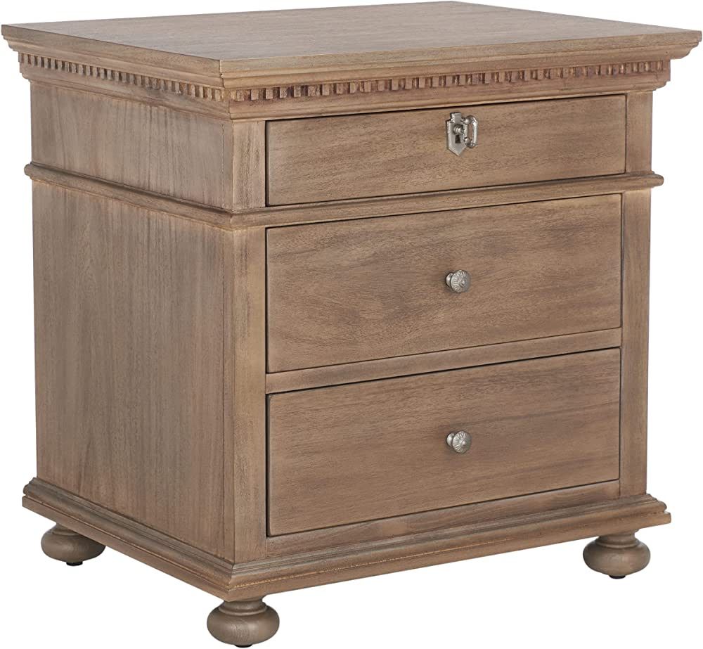 Safavieh Light Brown (Fully Assembled) Couture Home Collection Allisyn 3-Drawer Wood Nightstand | Amazon (US)