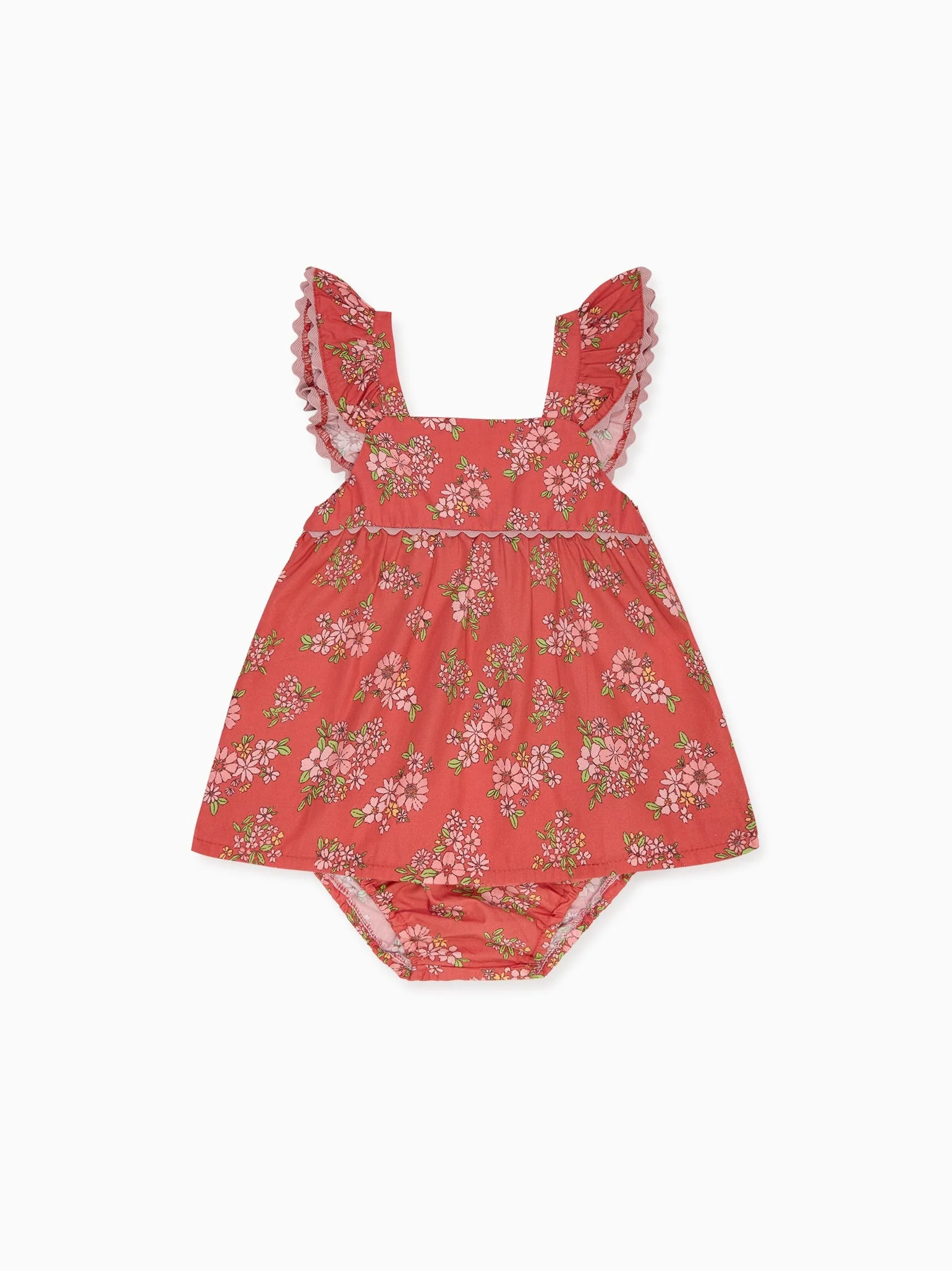 Red Floral Elicia Baby Girl Summer Set | La Coqueta (US)