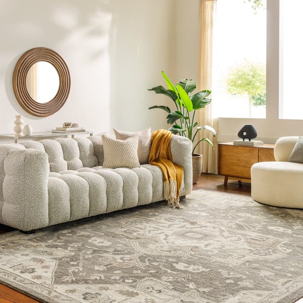 Caesar CAE-1196 Charcoal/Taupe/Khaki Wool Hand-Tufted Area Rug | Rugs Direct