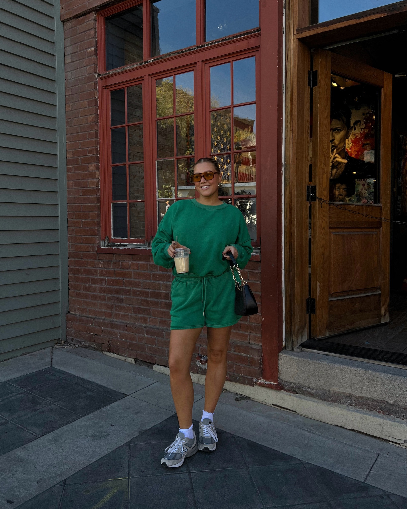 Free people set in this gorgeous green color tts M. Coach bag on sale!! Amazon socks and sunglasses

Park city, free people, casual style, green set, sweat set 