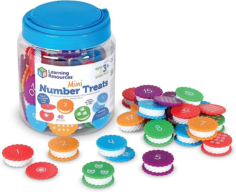 Learning Resources Mini Number Treats, 40 Pieces, Ages 3+, Cookies Toys, Learning & Education Toy... | Amazon (US)