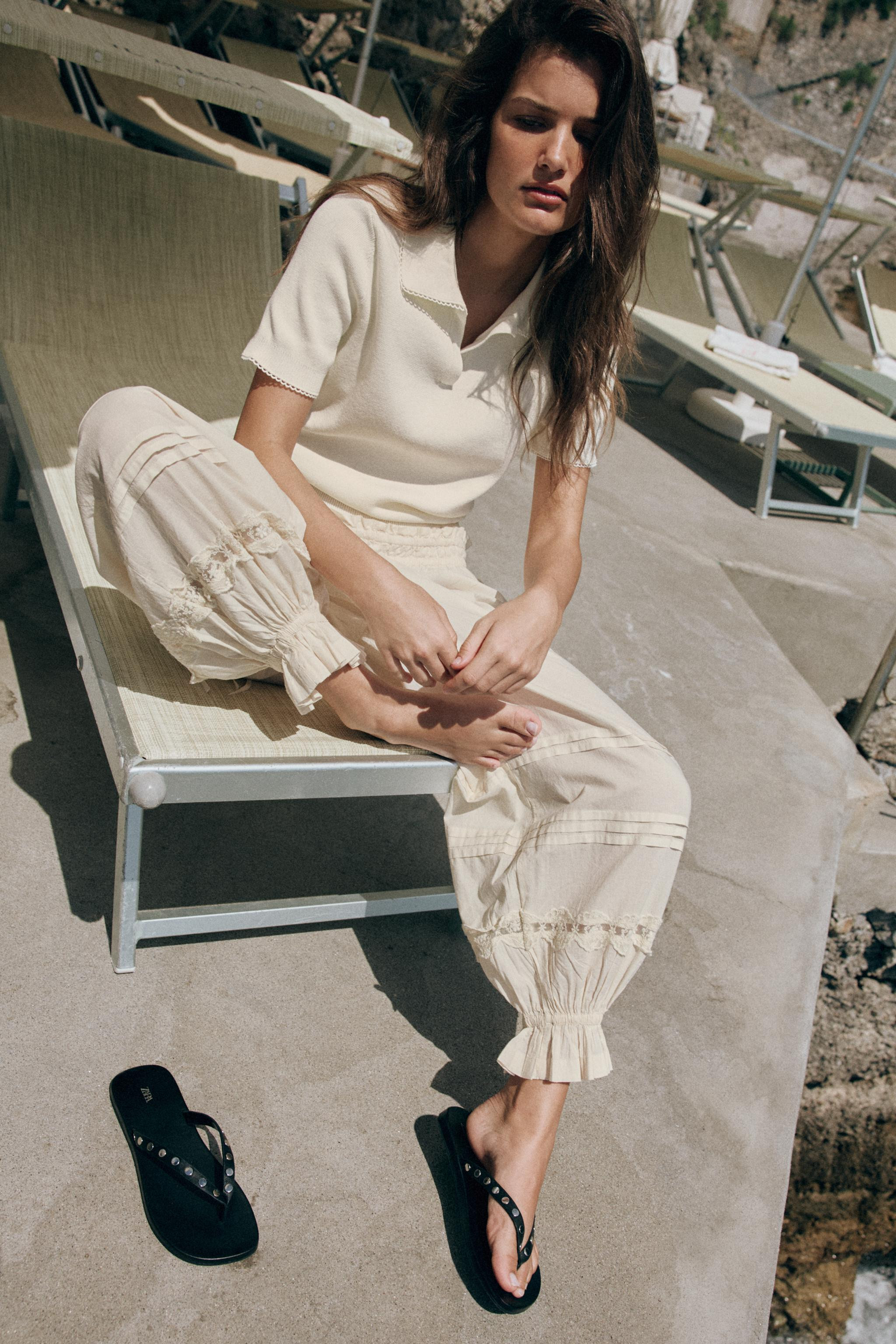 PLEATED LACE PANTS | Zara US