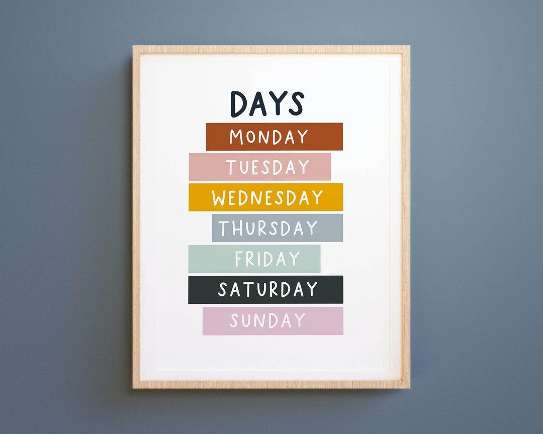 Days of the Week Printable Learning Days Montessori - Etsy | Etsy (US)