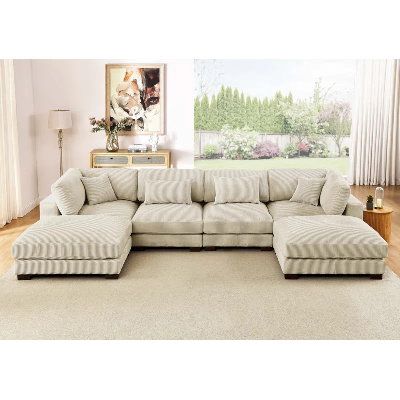 Andreco 6 - Piece Corduroy Sectional | Wayfair North America