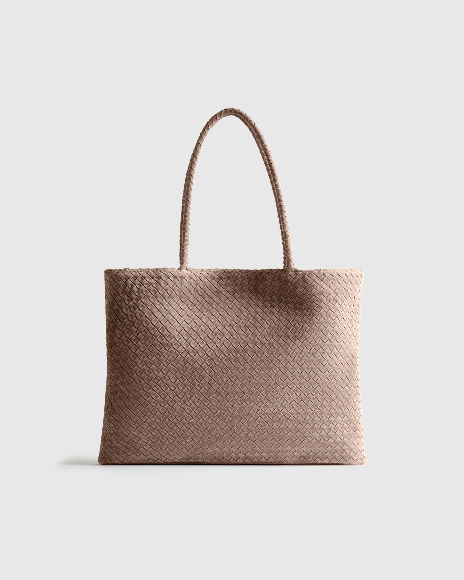 Quince | Women's Siena Suede Handwoven Tote in Olive, Suede Leather | Quince