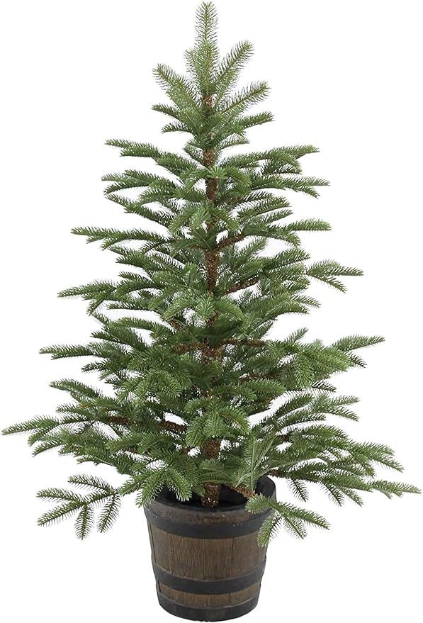 National Tree Company Artificial Entrance Christmas Tree, Norwegian Spruce, Green, White Lights, ... | Amazon (US)