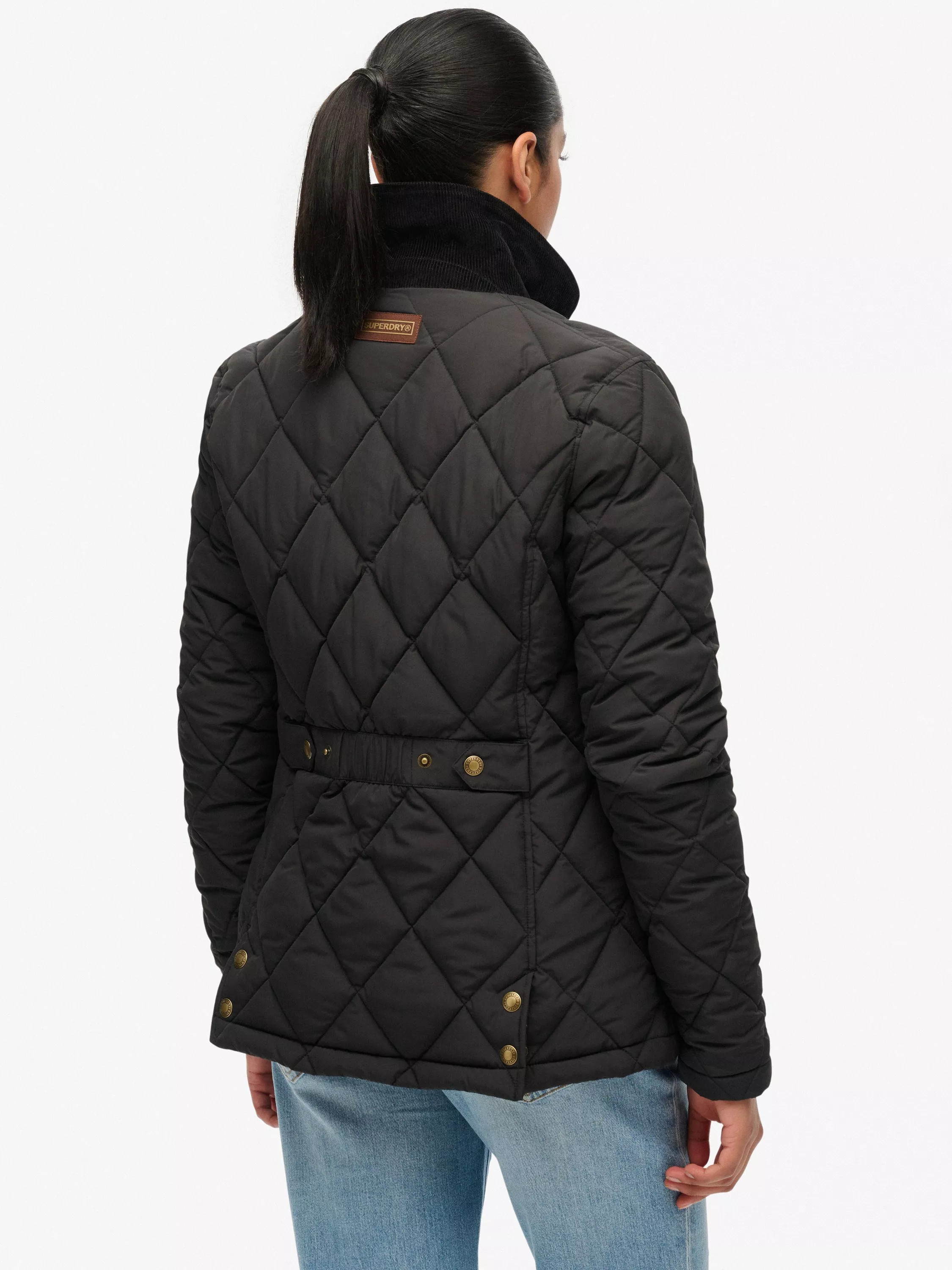 Superdry Corduroy Trimmed Liner Jacket, Army Khaki | John Lewis (UK)