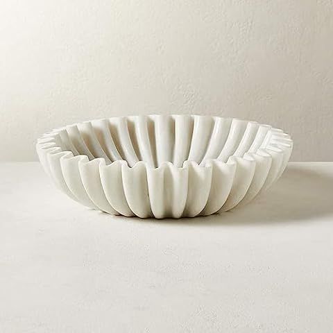 Large Decorative Bowl - White Decorative Bowls for Home Decor - Organic Modern Home Decor Bowl - ... | Amazon (US)