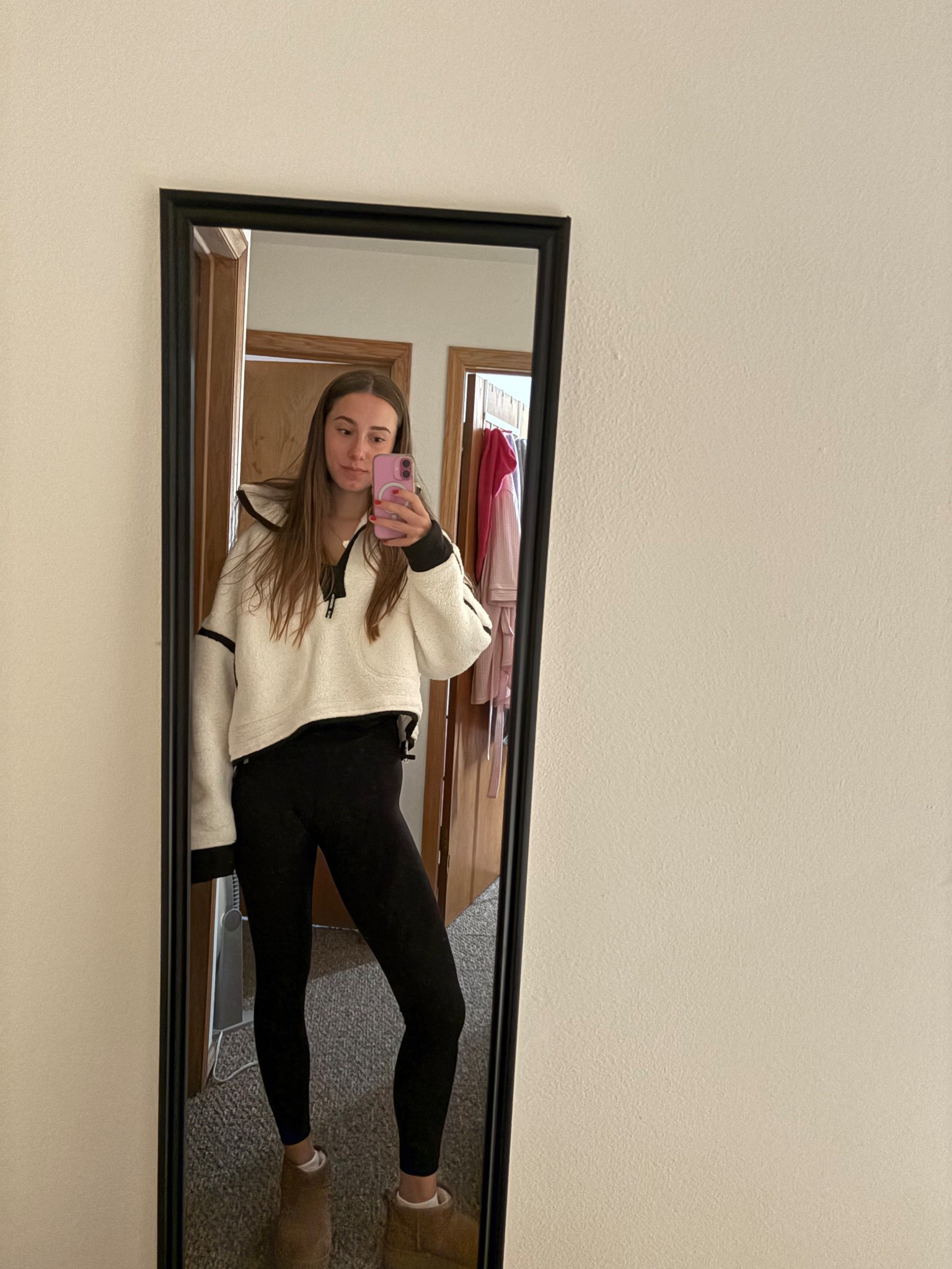 Cozy fall outfit! 🍁☕️
Sherpa - true to size (S)
Leggings - true to size (4)
Uggs - true to size (8)

#LTKSeasonal #LTKGiftGuide #LTKShoeCrush