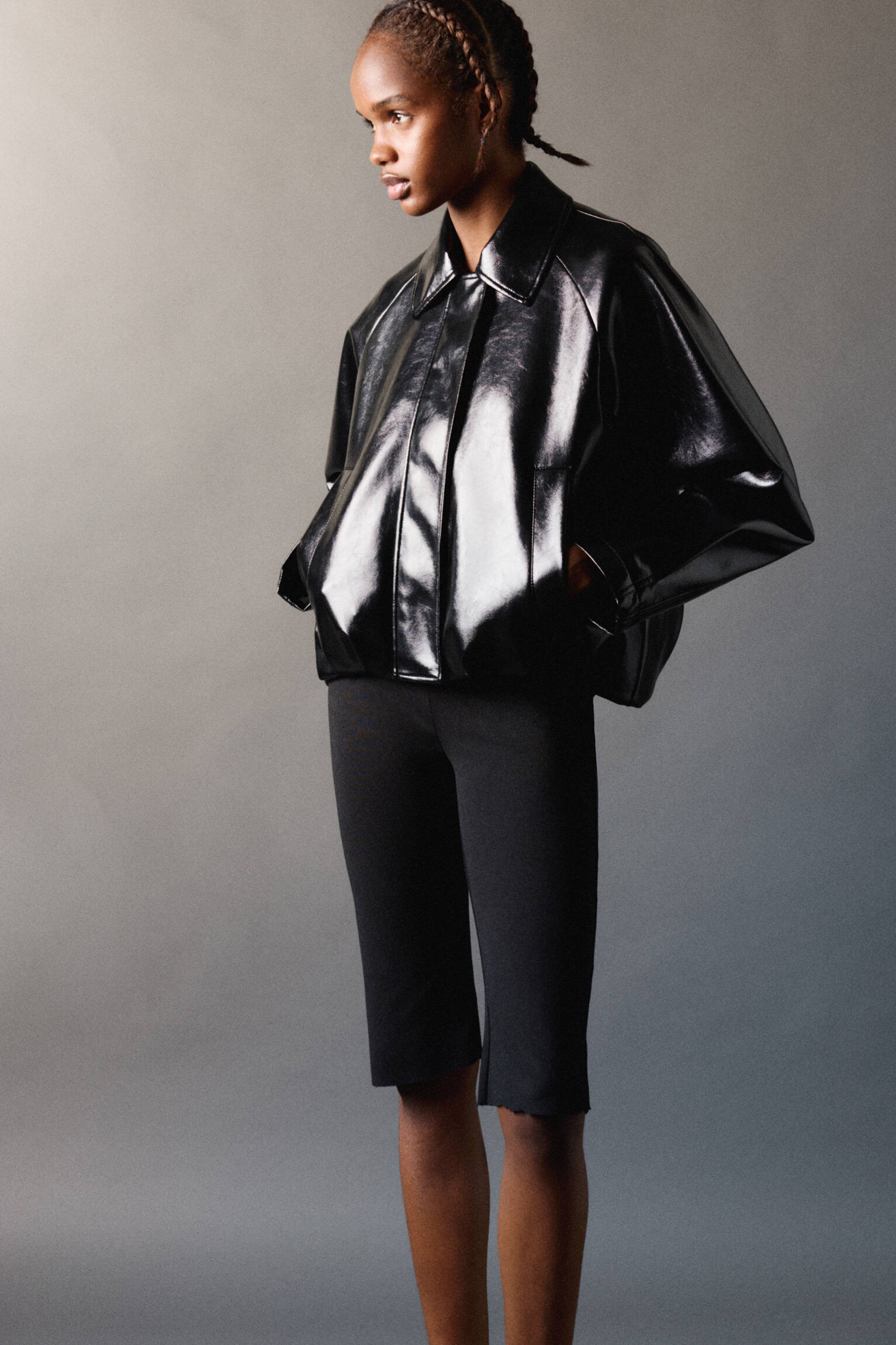 Vinyl-effect bomber jacket - pull&bear | PULL and BEAR UK