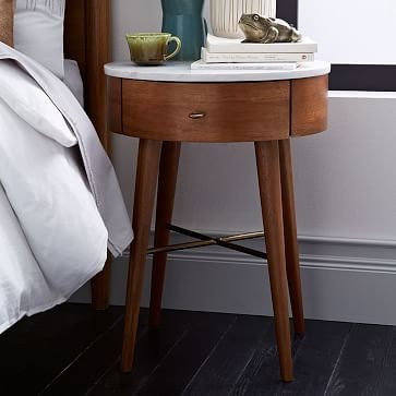 Penelope Nightstand - Acorn w/ Marble Top | West Elm (US)