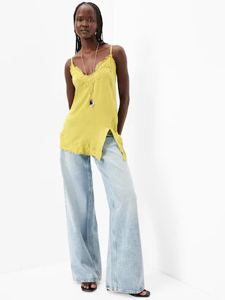 Asymmetrical Lace-Trim Cami Top | Old Navy (US)