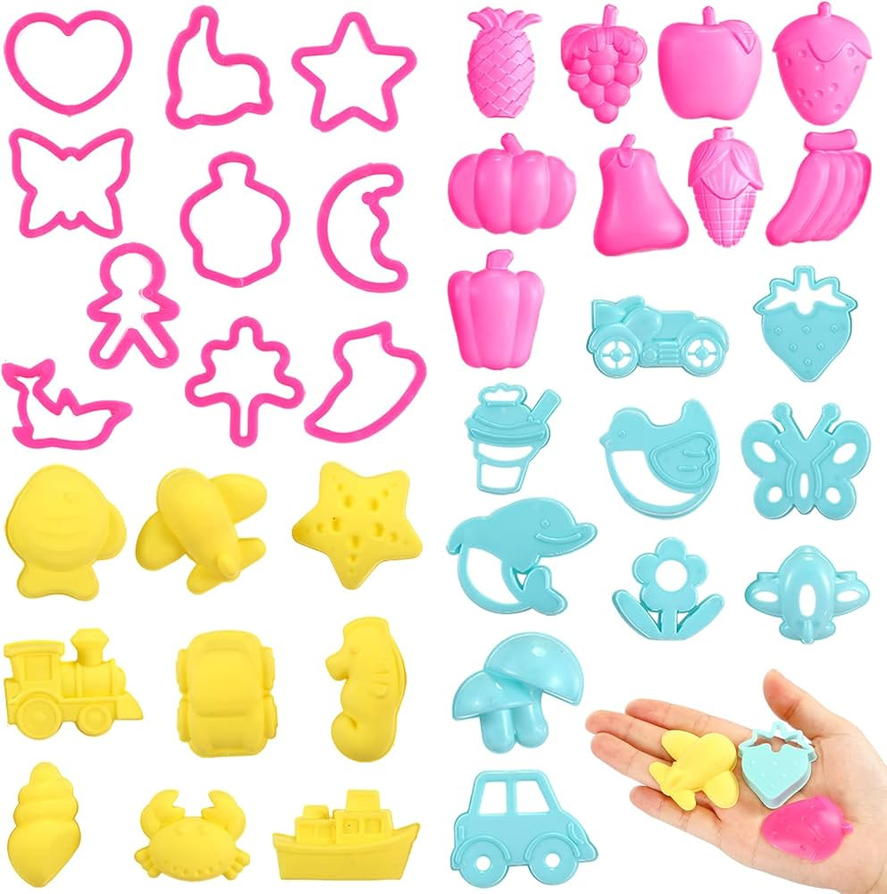 40 Pieces Play Dough Tools and Cutters Play Dough Set Accessories Various Plastic Colorful Molds ... | Amazon (US)