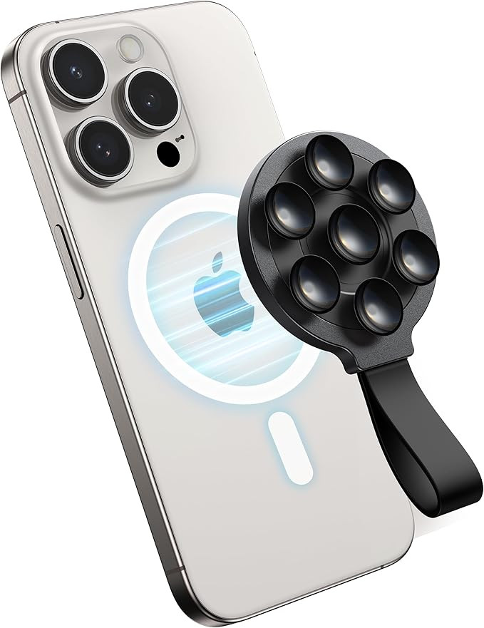 Suction Phone Case Mount, Magnetic Silicone Suction Cup Phone Grip Holder Stand for iPhone 16 Pro... | Amazon (US)