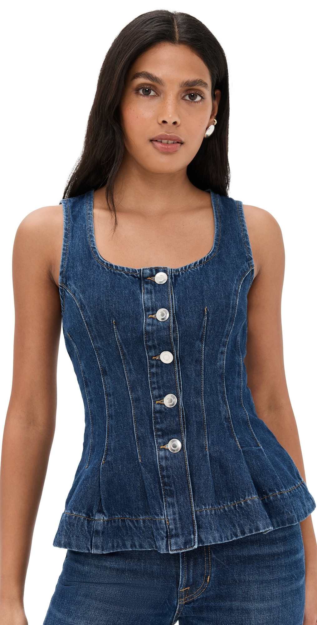 ALIGNE Valentina Denim Top Mid Blue 12 | Shopbop