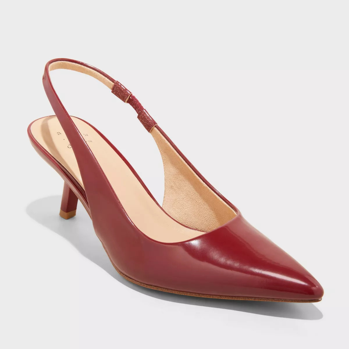 Women's Aubrey Slingback Pumps with Memory Foam Insole - A New Day™ Burgundy 5 | Target