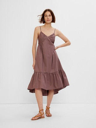 Deep V-Neck Cami Midi Dress | Gap (CA)
