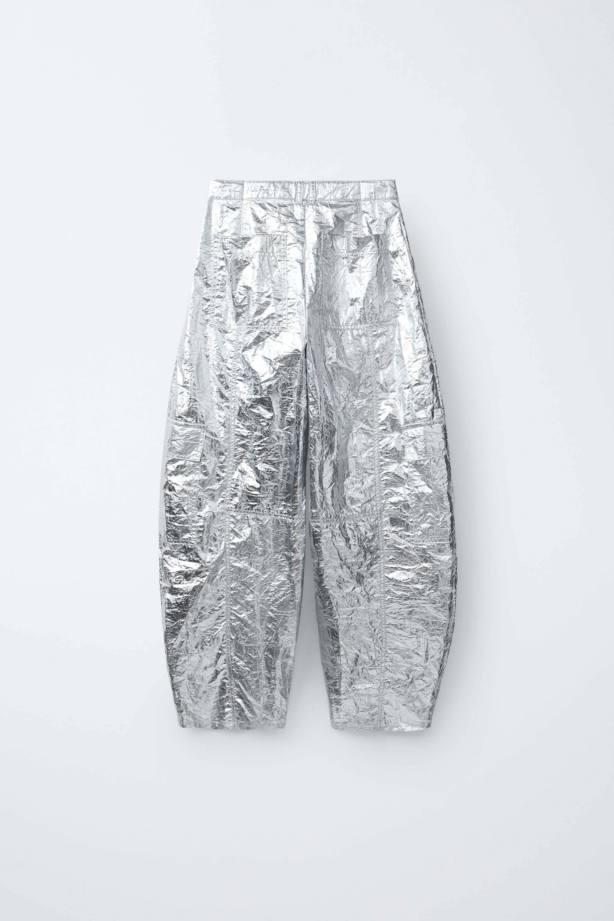 PANTALON BARREL MÉTALLISÉ | Zara FR