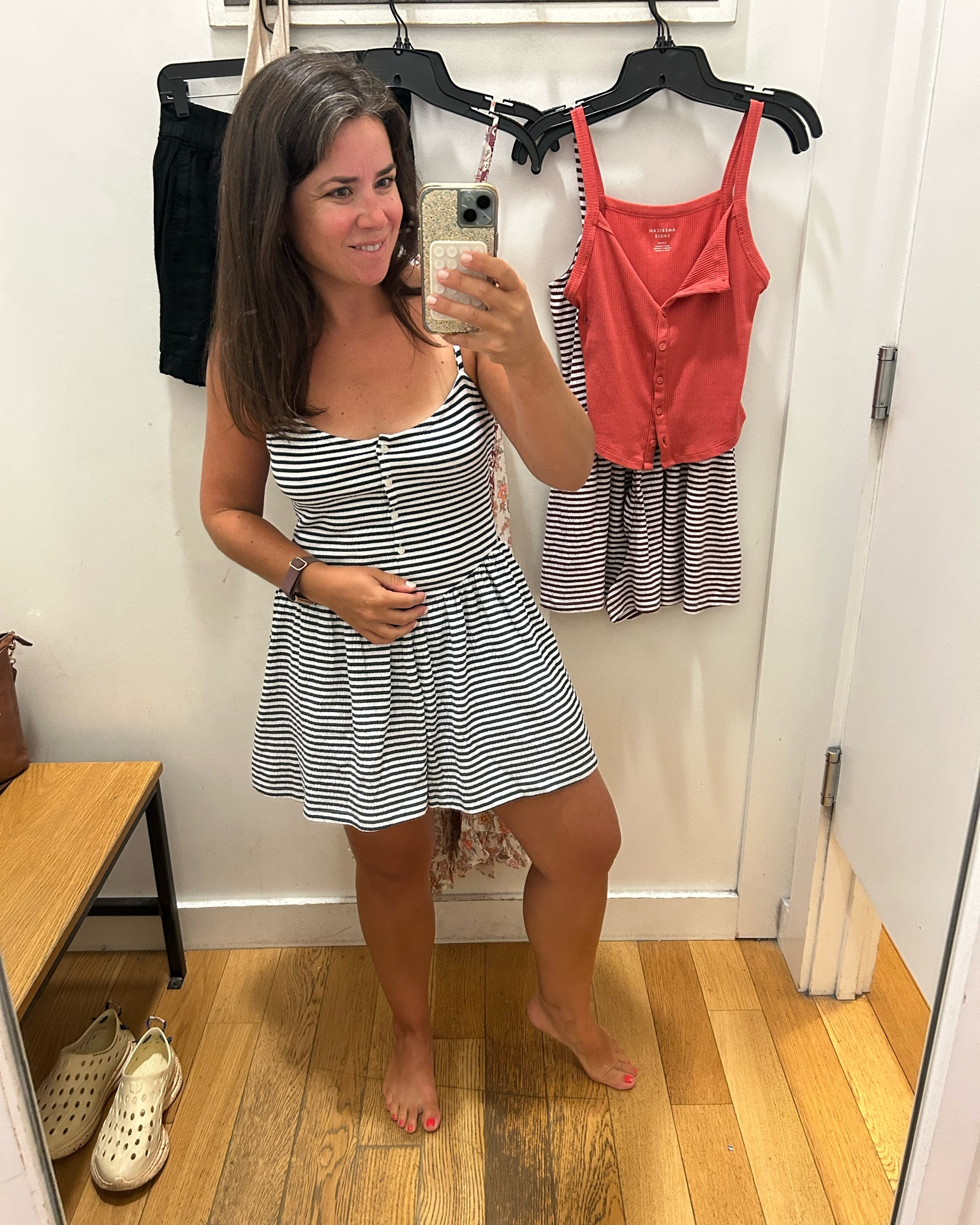 American Eagle try-on as a petite millennial mom. Wearing a size small.

I grabbed this very unsure of it was something that would work but I loved the fabric and the style. 

It had great stretch and the looser shorts of the romper were very comfortable on my pear shaped body. 


I am 5ft, 138lbs and a 34C for reference.

#LTKmomlife #LTKPetite #LTKOver40